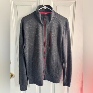 GERRY Men’s Full Zip Lightweight Jacket SIZE M, Black Gray Red Zipper.